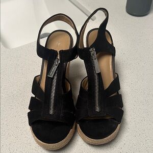 Black Wedge Sandals